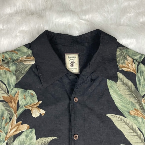 Jamaican Jaxx 100% Silk Hawaiian Shirt Large - Picture 3 of 7